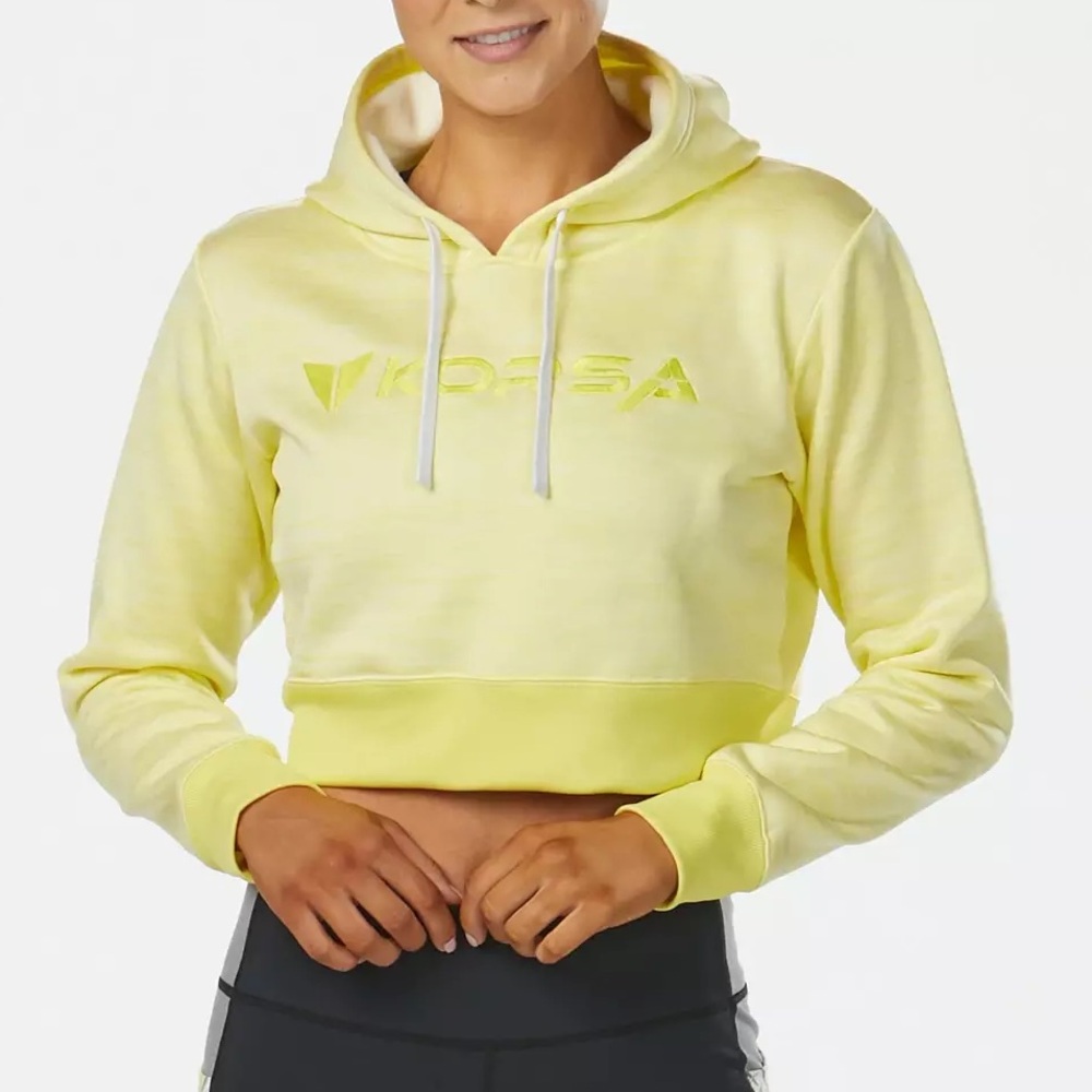 Korsa Athletic Running Victory Crop Hoodie in Yellow